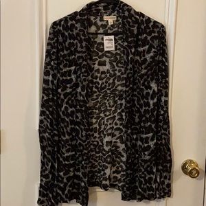 NEW: Large Leopard Print Semi Sheer Cardigan